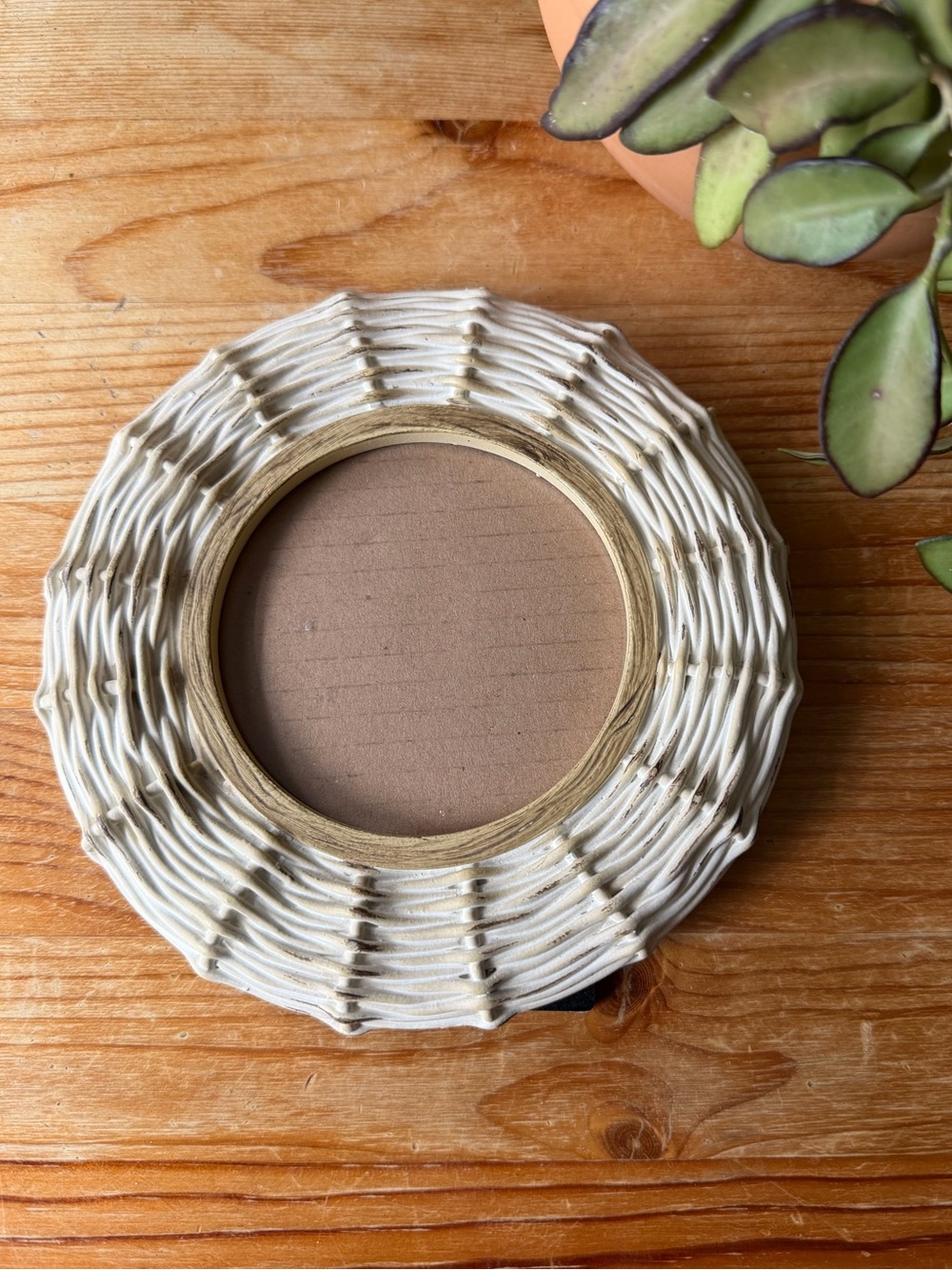 Vintage Woven Round Rattan Photo Frame